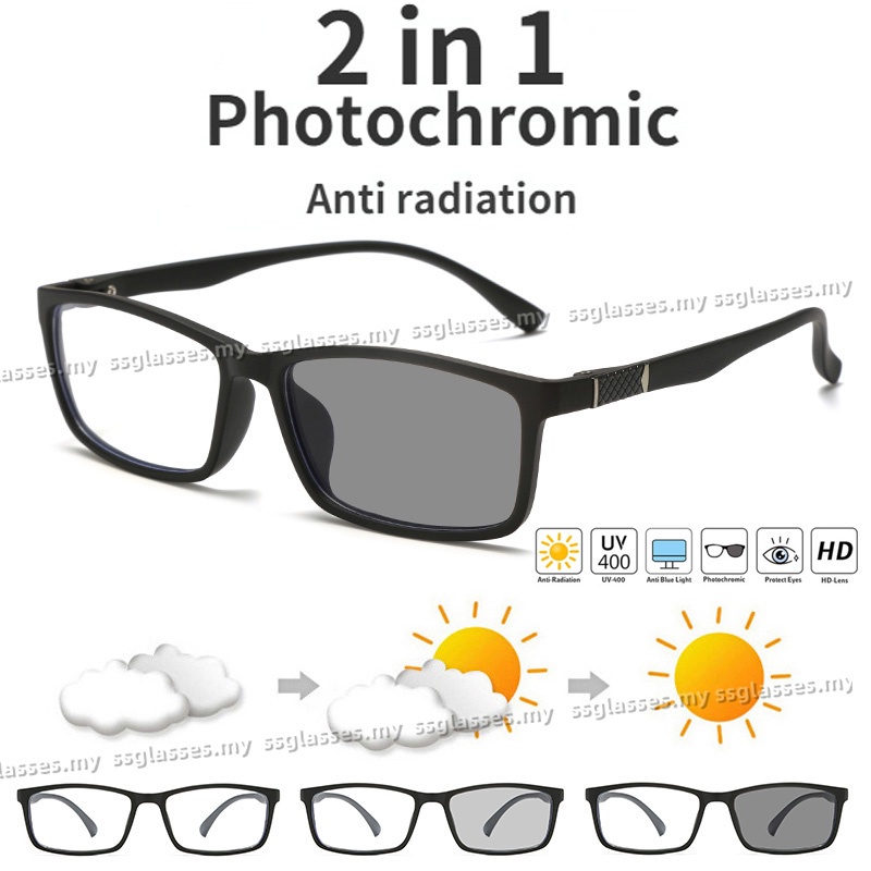 Photochromic Anti Radiation Eye Glasses For Women Men Anti rad Sun ...
