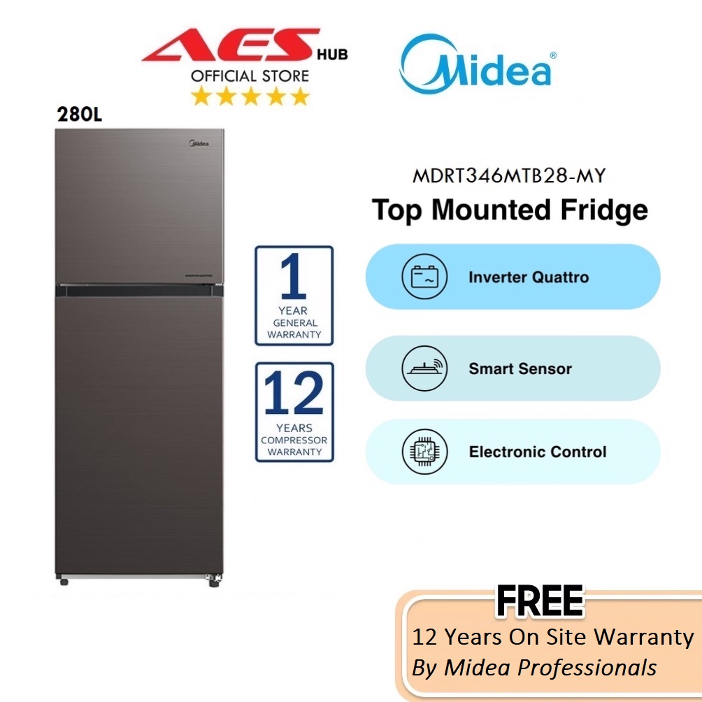 Midea Fridge 200L 240L 280L 400L Refrigerator Inverter 2 Door Fridge ...