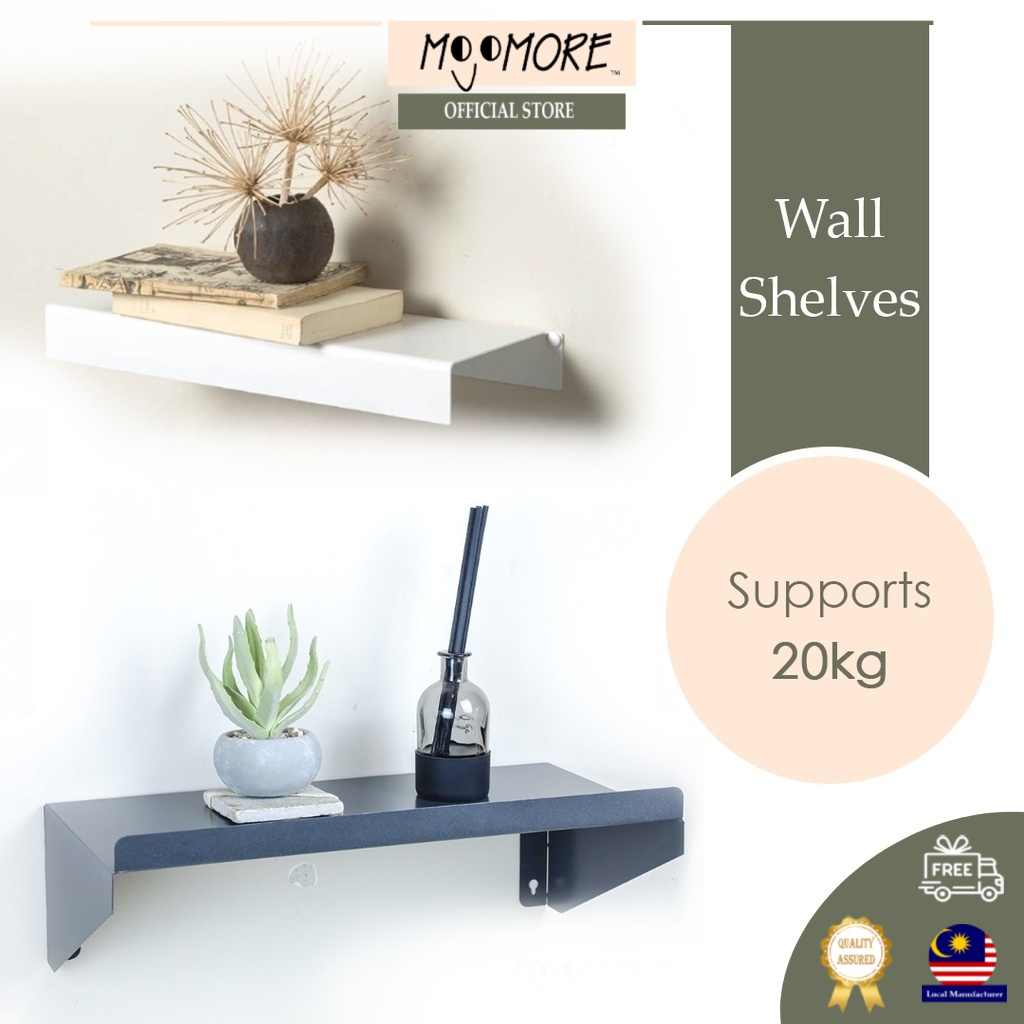 MOJOMORE Metal Floating Wall Shelves Shopee Malaysia