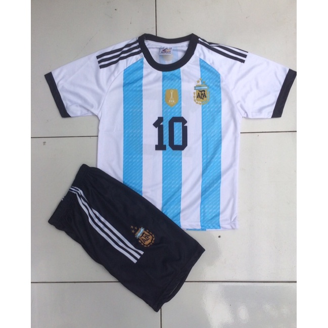 Free Shipping Jersey MESSI Argentine National Team Children Aged 5-12 Years With Ball