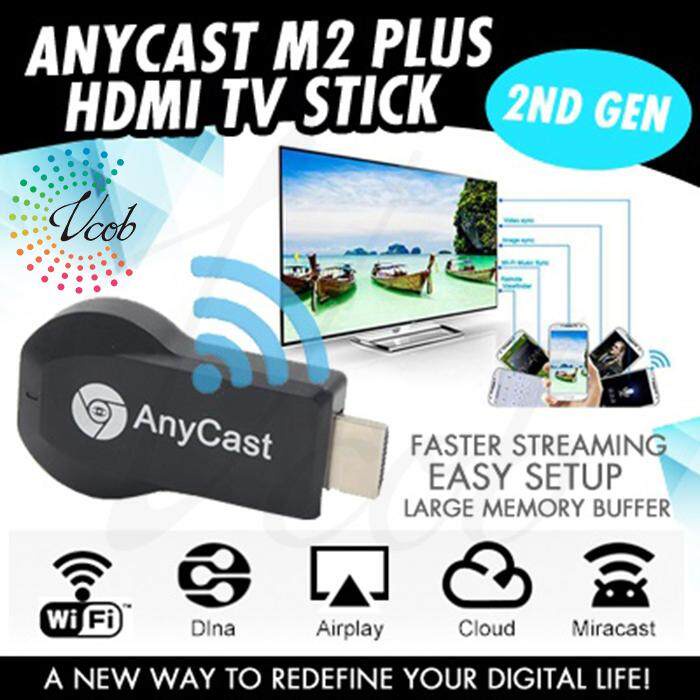 [[ FREE GIFT VCOB Anycast M2 plus Wireless HDMI Media Video Wi-Fi 1080P Display Dongle Receiver Android adapter TV
