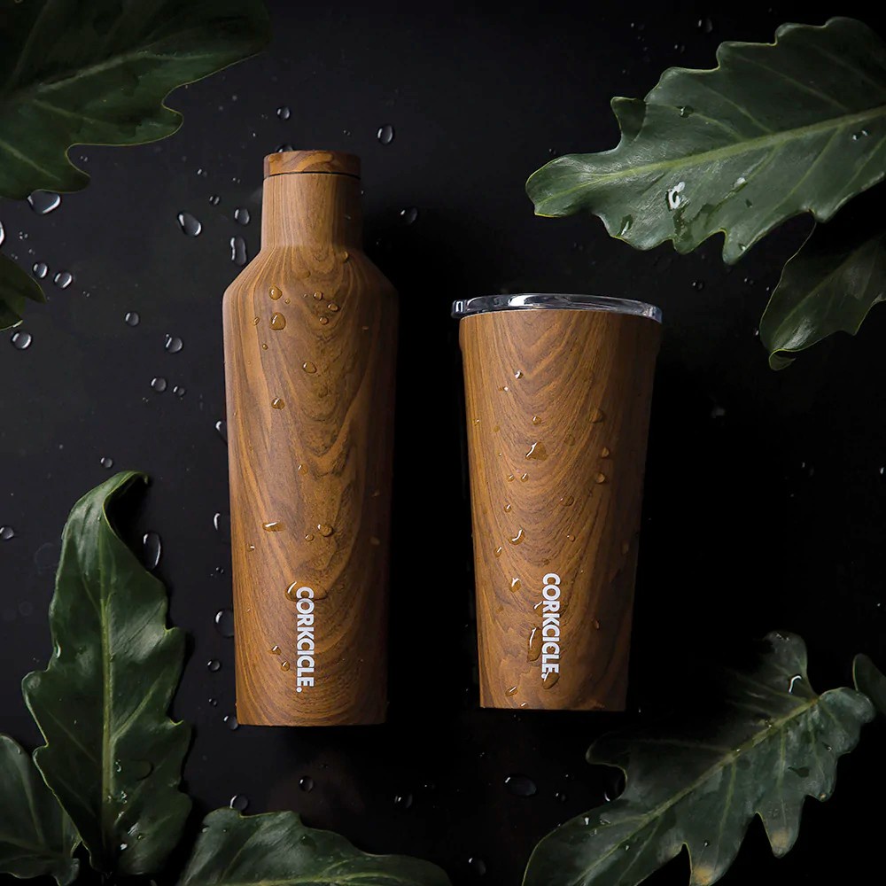 [LIMITED Stock] Corkcicle - 16oz Canteen Walnut Wood, Snowdrift, Pink Marble, Nero