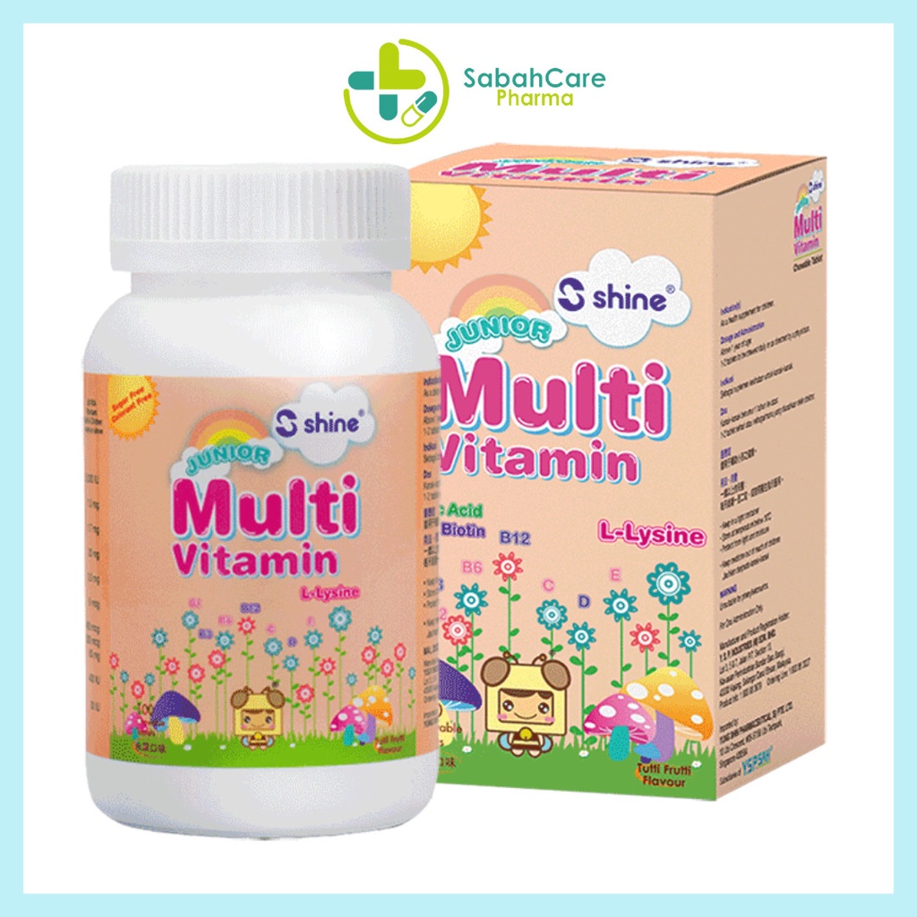 SABAHCARE YSP SHINE JUNIOR MULTIVITAMIN CHEWABLE TABLET 100'S EXP DATE