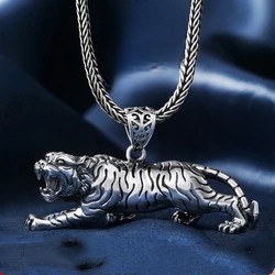 T Tiger Pendant Necklace Silver Jewelry Men Domineering Car For Boyfriend