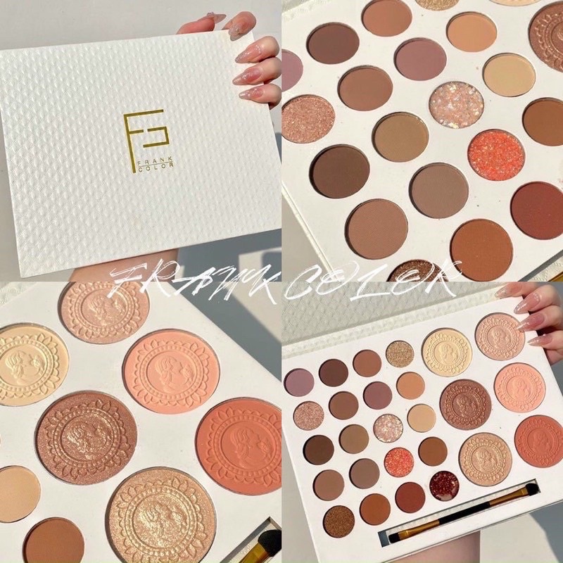 Frank Eyeshadow Palette, 26Cell Eyeshadow Palette With A Chinese Domestic Brush With Orange