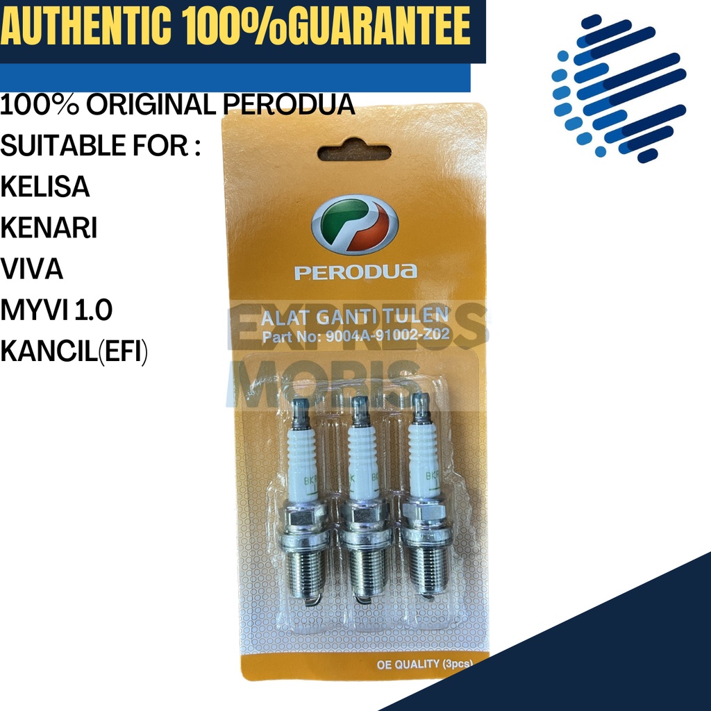 100 ORIGINAL PERODUA SPARK PLUG 9004A91002 KELISA KENARI VIVA MYVI 1.