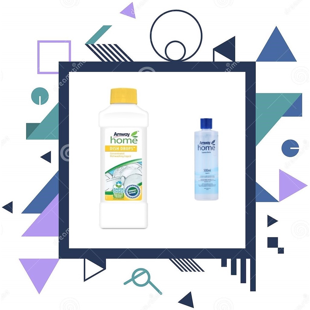 Amway DISH DROPS Concentrated Dishwashing Liquid (1L ) / AMWAY HOME Plastic Squeeze Bottle