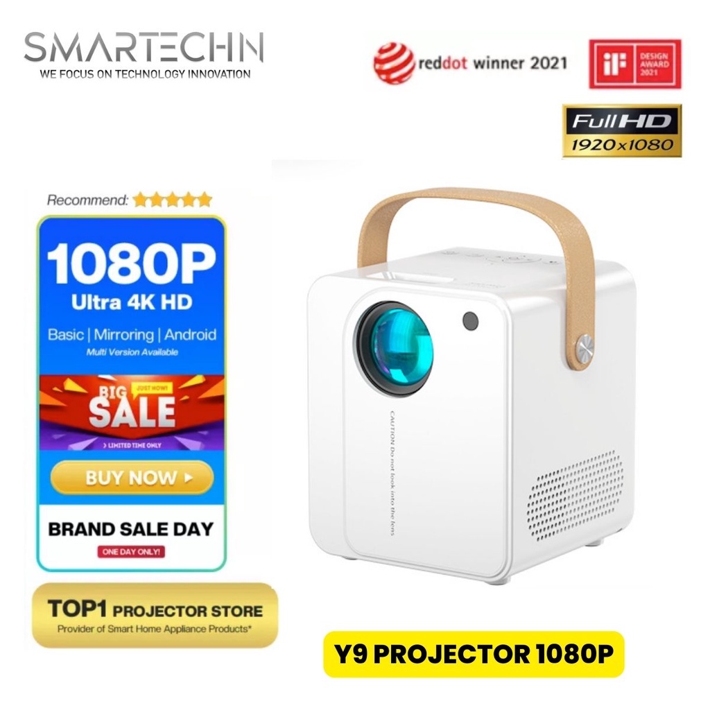 Y9 Smart Projector Android Mini Portable 5000 Lumens HD 1080P 4K WiFi