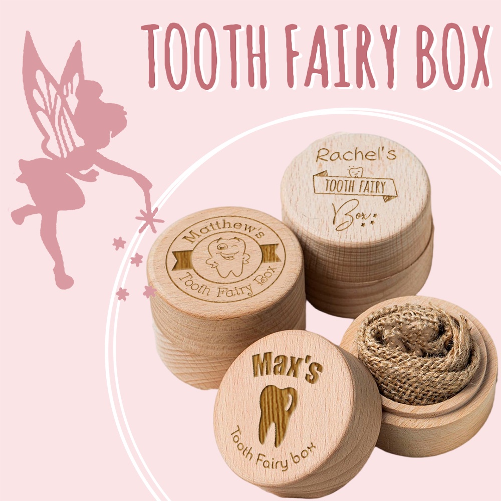 Personalized Name Tooth Fairy Box Lost Tooth Tooth Holder Keepsake Box Wooden Box First Tooth Box