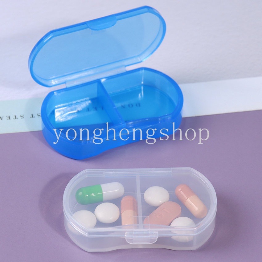 2 Grids Mini Pill Box Travel Portable Drug Medicine Case Pillbox Jewellery Storage Box Small Gadget Container Tablet Dispenser Organizer