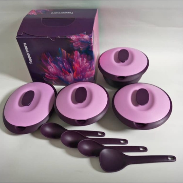 Tupperware Purple Royale Petit Serveware Set (Micowaveable) Food storage Shopee Malaysia