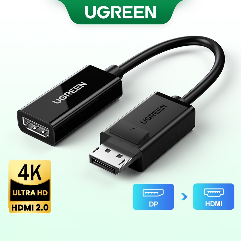 behandle vidne indebære UGREEN 4K*2K DisplayPort DP to HDMI Cable Adapter For Projector HP/Dell  Laptop | Shopee Malaysia