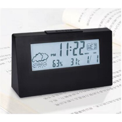 [[ FREE GIFT Home Indoor LCD Digital Humidity Clock Multifunctional Weather Forecast Thermometer Hydrometer Snooze 