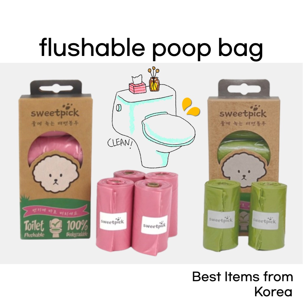 SWEETPICK Flushable Poop Bag Ecofriendly Poop Bags Biodegradable Thick
