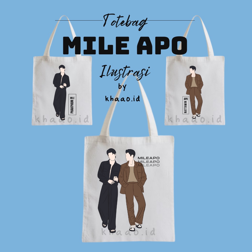 Totebag tote bag mileapo biblebuild jeffbarcode Illustration thai actor kinnporsche vegaspete Thailand actor