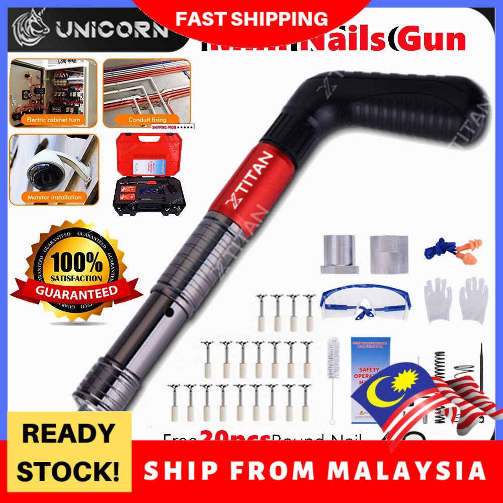 [20 Round Nails]Manual Steel Nails Gun Concrete Rivet Tool Steel Rivet