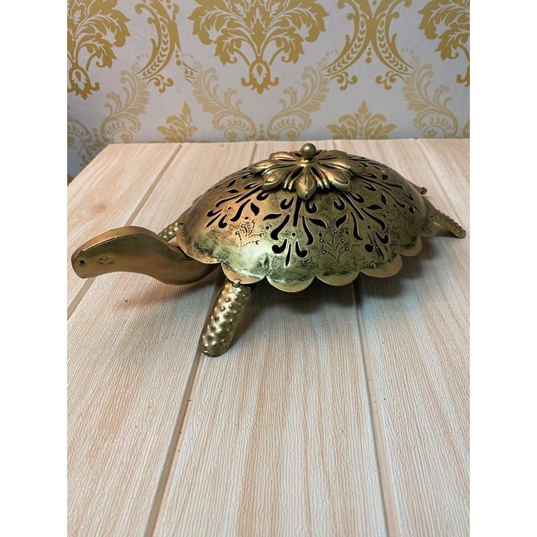 Table Decor Handcrafted Wrought iron- Tortoise dhoop holder/ diffuser/ sambrani holder