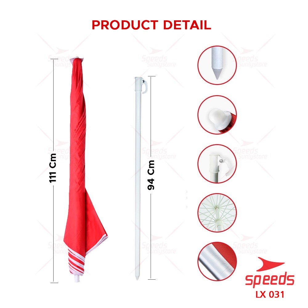 Multi Reliable TENDA Speeds Umbrella Tent Beach Cafe Bazaar Event Parasol Diameter 200cm Ori 031-2 - Image 3