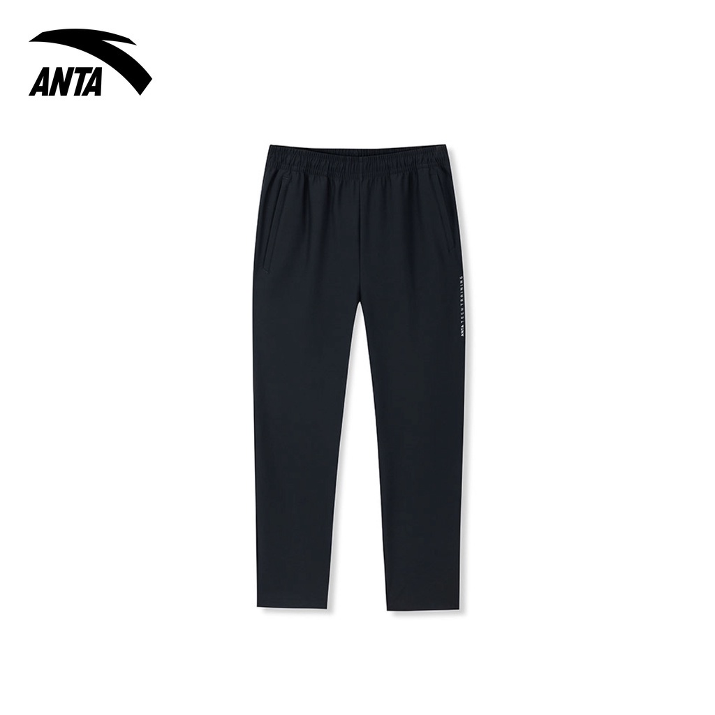 ANTA Men CrossTraining Knit Track PantsBasic Black Shopee Malaysia