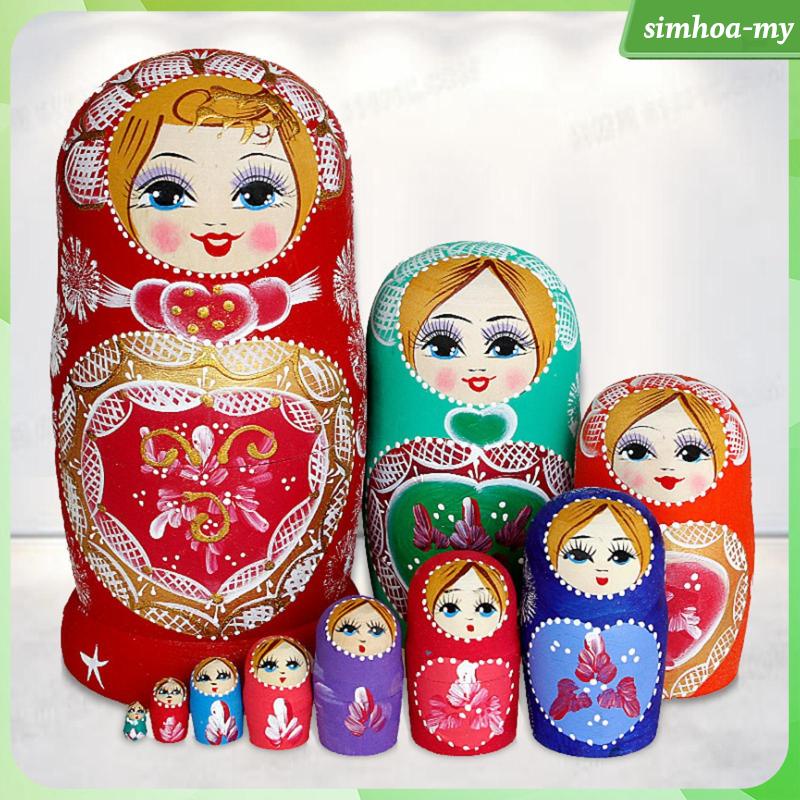 [SIMHOAMY] 10x Russian Nesting Dolls Matryoshka Doll for Desktop ...