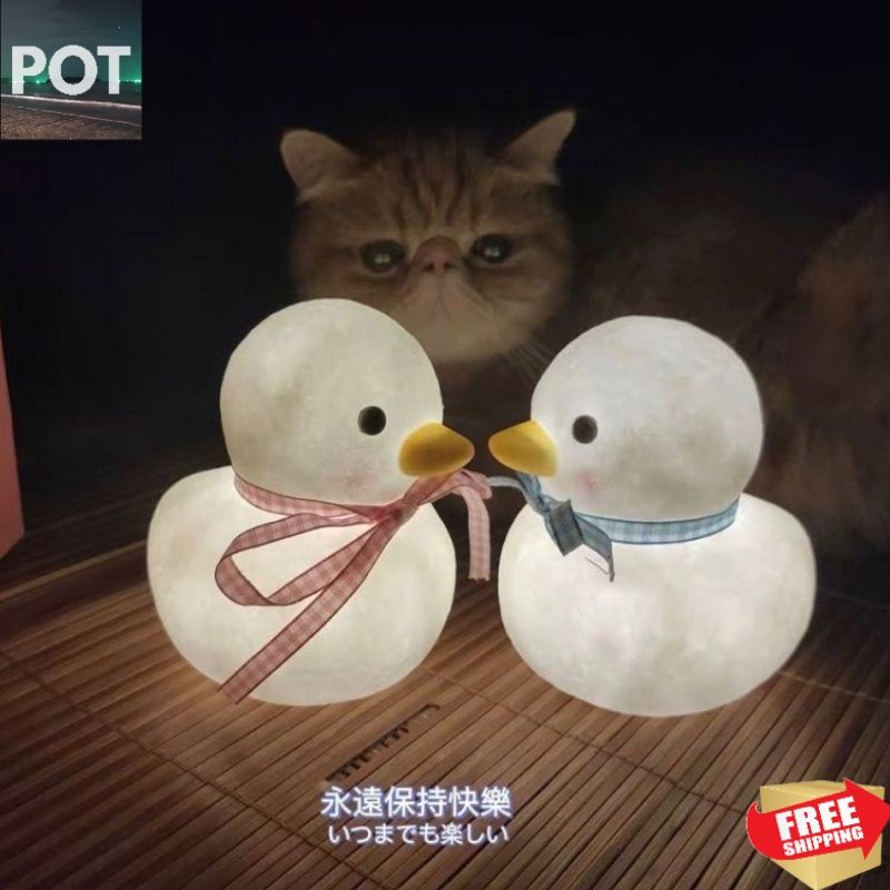 Permainan Alatan Night Duck Light Christmas Tik Tok Cute Bow Sleep Lamp