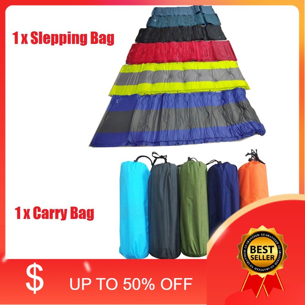 🎁KL STORE✨  Self Inflatable Camping Air Mat Sleeping Mattress Outdoor Bed Bag with Pillow