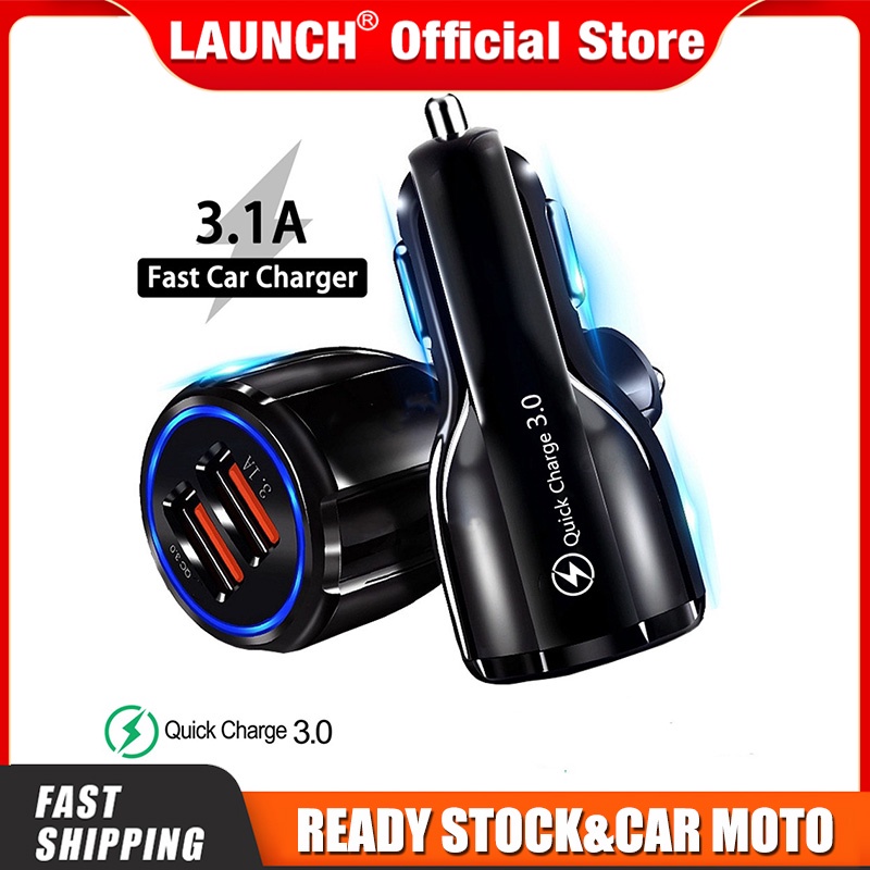 Ready Stock Qc Dual Ports Usb Car Fast Charger Car Fast Charging Adapter For Huawei