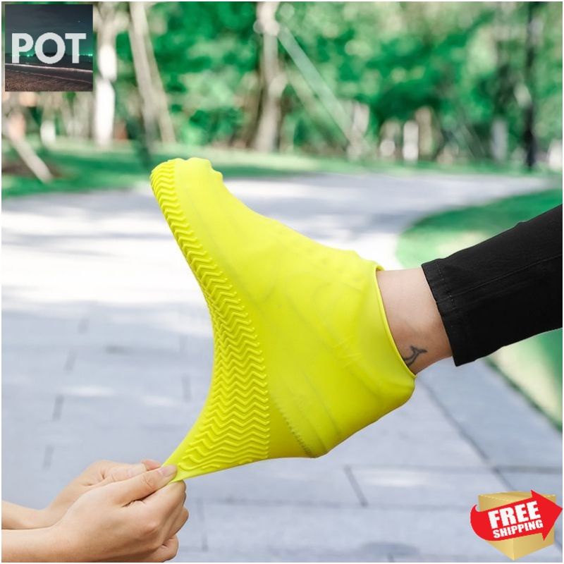 Halang Air Cover Kasut Waterproof Anti Skid Shoe Cover Protector Soft Silicon High Resilient Elastic Anti-Slip Sleeve