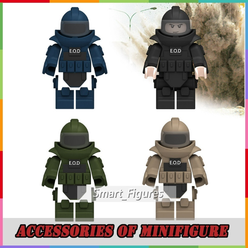 Small Particle Building Blocks Black Bomb Disposal Suit EOD Special Forces Assembled Armor Vest Accessories