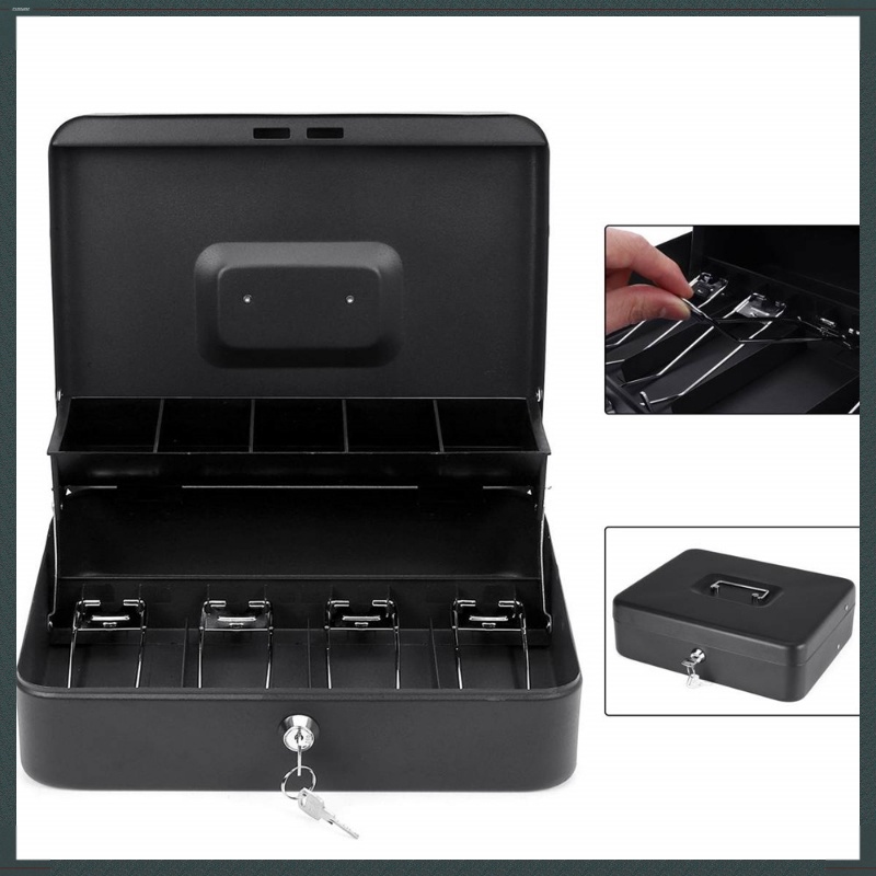 Handheld Protable Key Safe Box Key Locker Safe Home Shop Steel Safe Money Box Security Cash box Storage Hidden Coin Money Jewellery- Cashier Drawer Storage