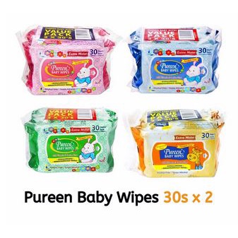 PUREEN BABY WIPES PARABEN FREE 30'S TWIN PACK
