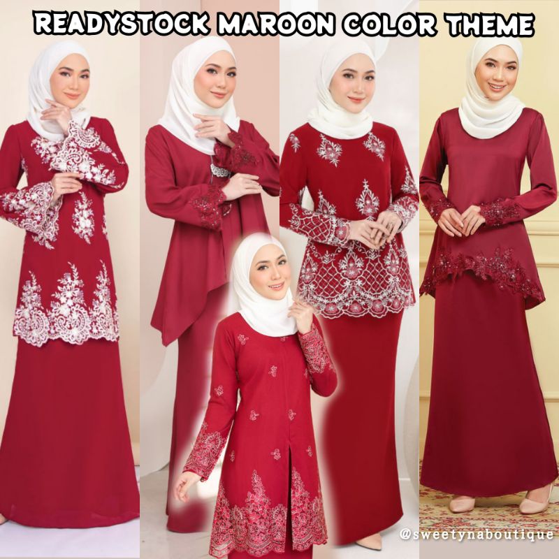 ?SALE?MAROON COLOR PELBAGAI DESIGN KURUNG SET /KURUNG Maroon Burgandy EXCLUSIVE BRIDESMAID RAYA KONVO 2025