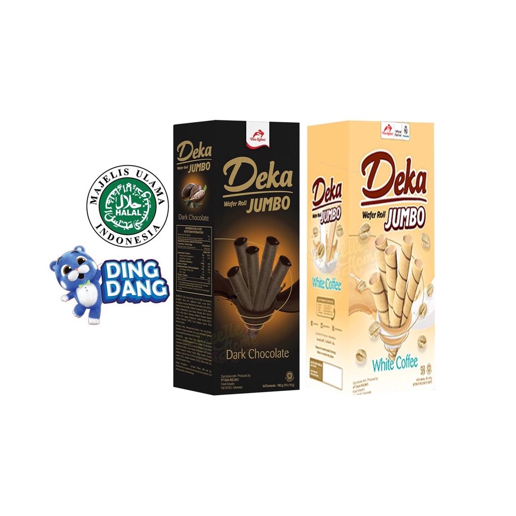 DEKA DARK CHOCO / WHITE COFFEE WAFER ROLL JUMBO 160GM | Shopee Malaysia