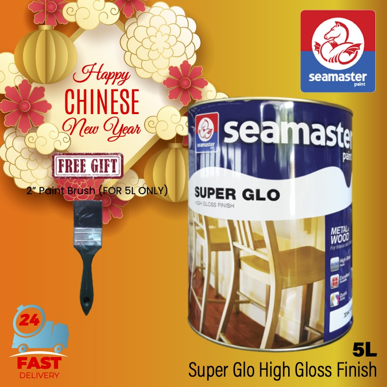 Seamaster Super Glo (5 Liter) High Gloss Finish Cat Minyak Wood Paint ...