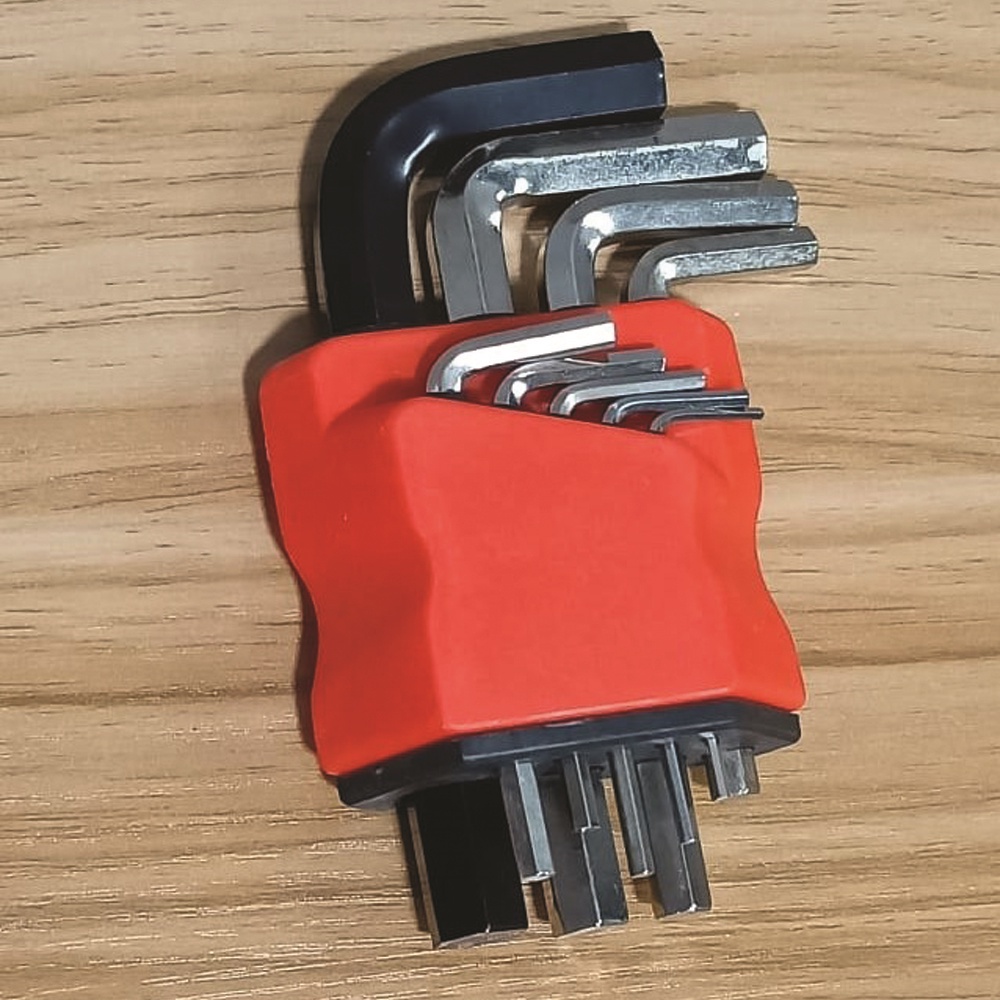 [Ready Stock] 9pcs Allen Key Set Nickelplated Carbon Steel Lshaped