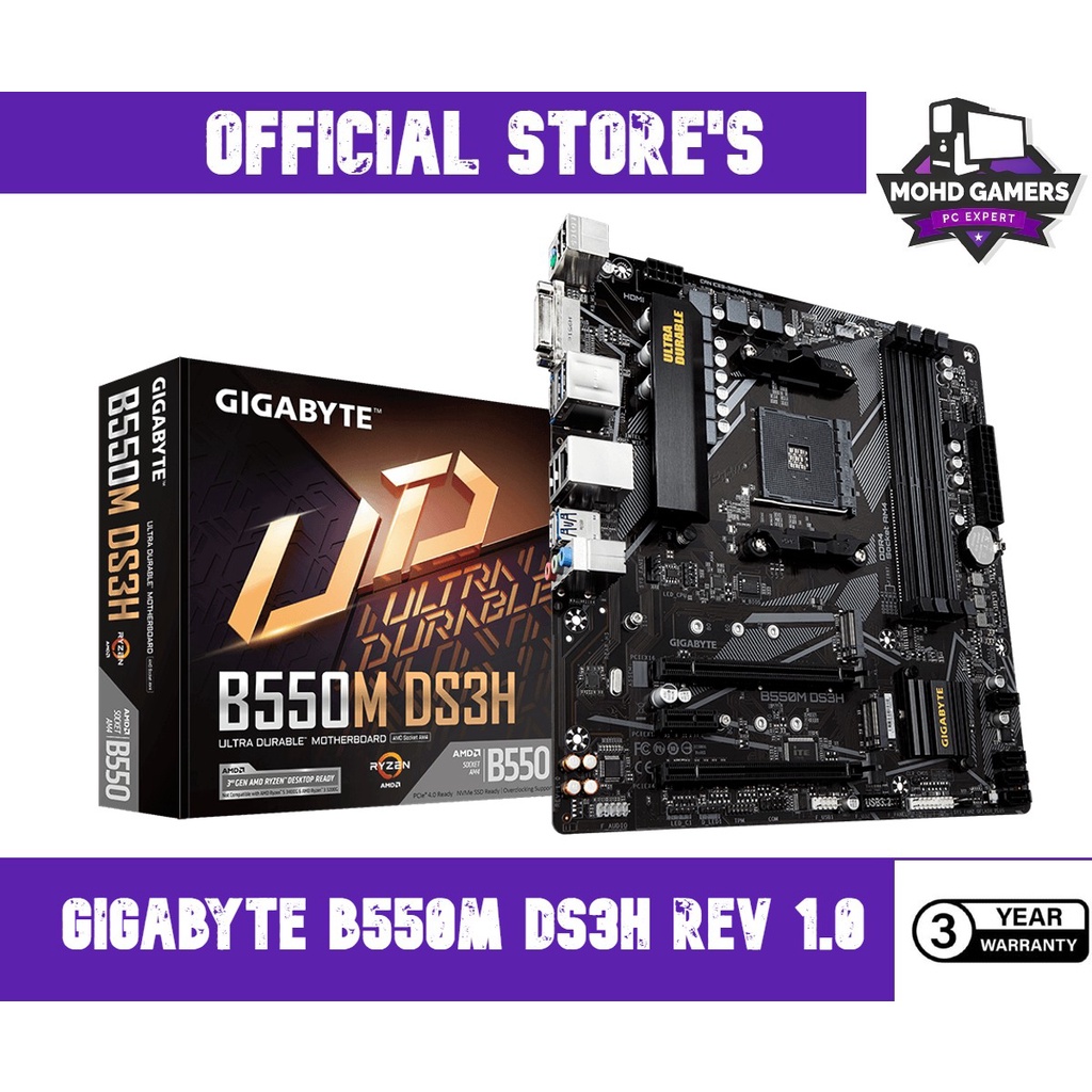 Gigabyte B550M DS3H Micro ATX AM4 Motherboard | Shopee Malaysia