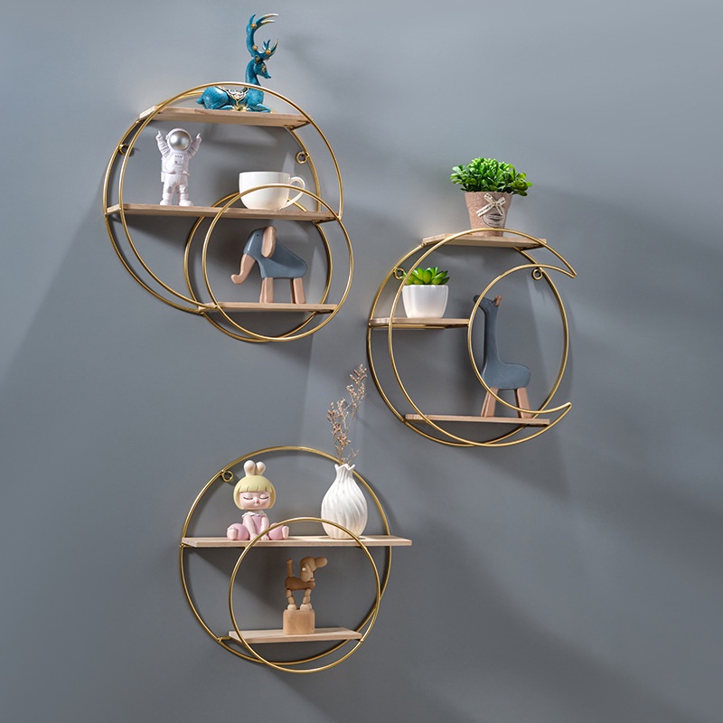 Sky Lack Floating Wall Shelve Nordic INS Creative Restaurant Wall Decoration Stand Wall Frame for Milk Tea Shop No-Drill Wall Storage Shelves