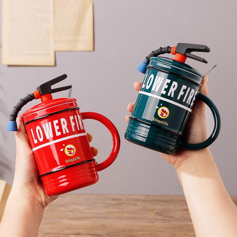 Ceramic Cup Mug Personality Funny Couple Fire Extinguisher Cup Funny Coffee Cup Household Water Cup Cute Gift