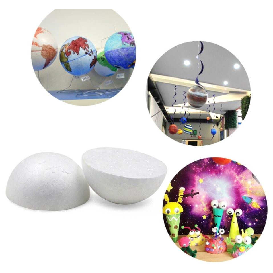 3/4/5/6/7/8cm Half Round Solid Polystyrene Styrofoam Foam Balls for DIY Christmas Kids Craft Painted(1075L)