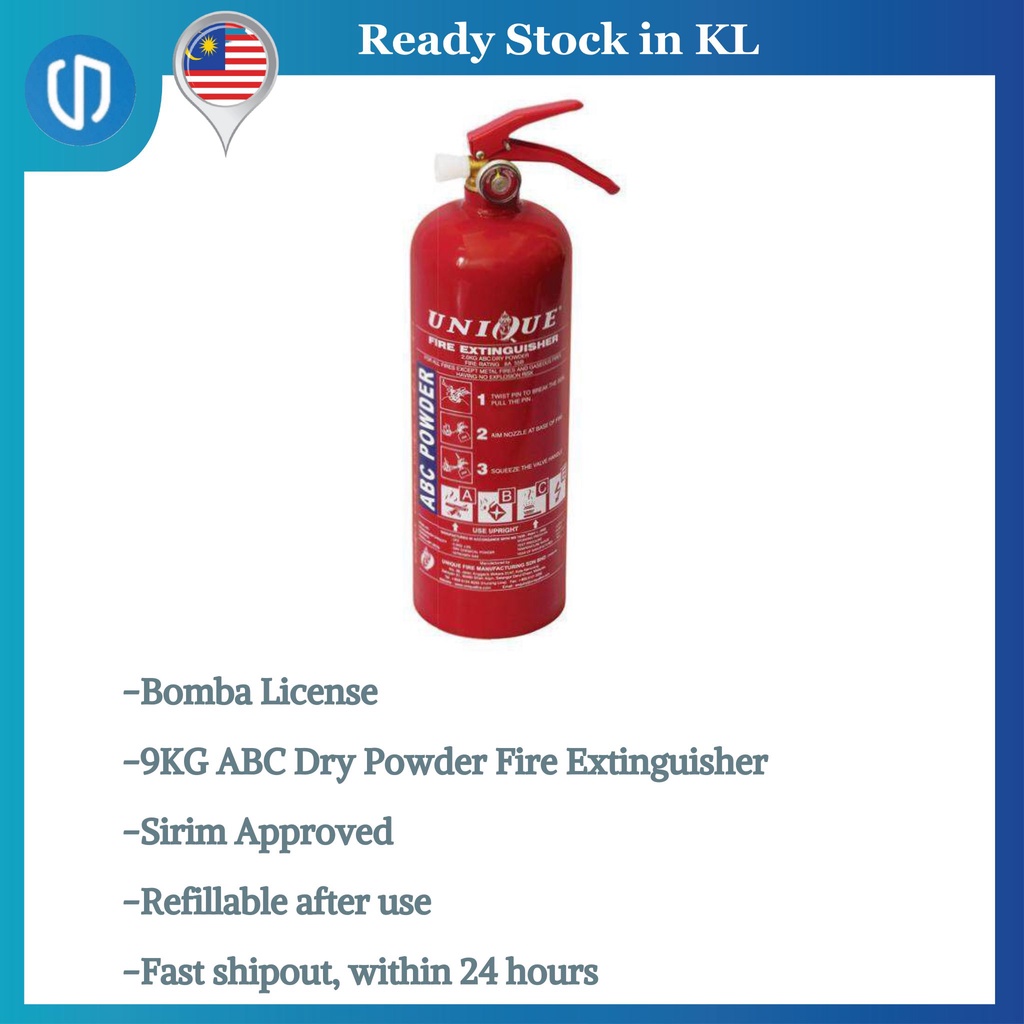 Bomba Cert 9KG ABC Powder Fire Extinguisher Fire Fighter Portable ...