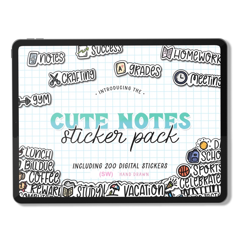 *(SW)*Cute Digital Sticker, Education,School Stickers, PNG Journal Notes Planners Stickers Goodnotes Samsung Notes