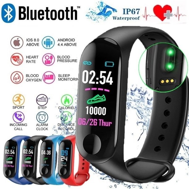 M6 Smart Watch Waterproof Digital Display Smart Band Fitness Tracker Touch Control Smart Bracelet Support Outdoor Sport