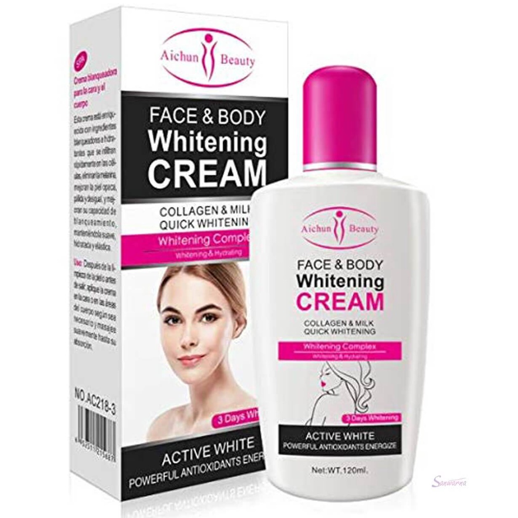 Aichun Beauty Face & Body Whitening Cream for Dark Skin Bleaching Lotion 120ML