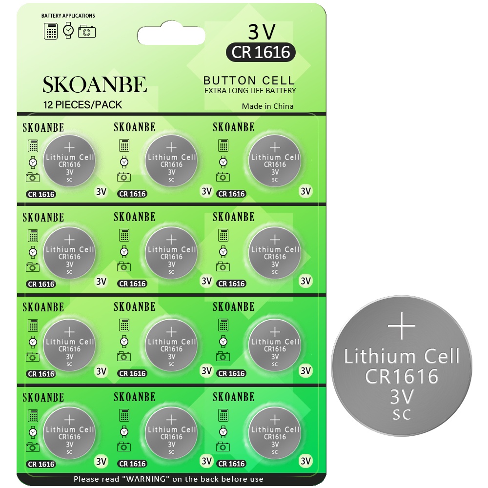 SKOANBE 3V CR1616 1616 DL1616 Button Coin Cell Battery For Watch And