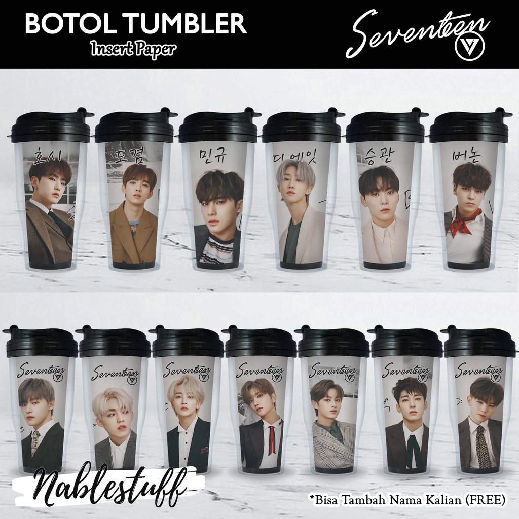 Seventeen An Ode Ver Kpop Tumbler Bottle // Insert Paper Drink Bottle // Kpop Merchandise