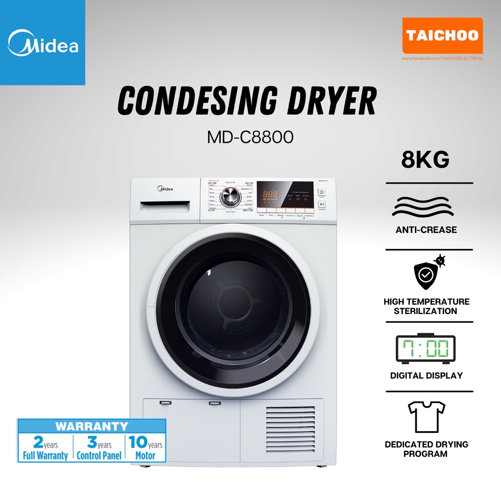 Midea Condensing Dryer MDC8800 Shopee Malaysia
