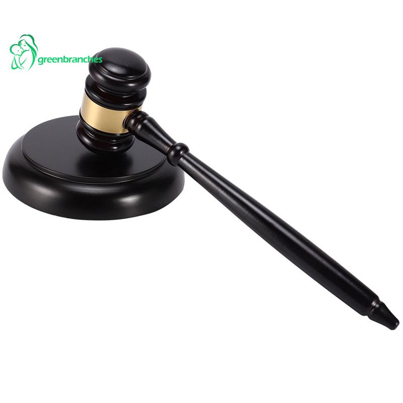 Wooden judge's gavel auction hammer with sound block for attorney judge auction handwork