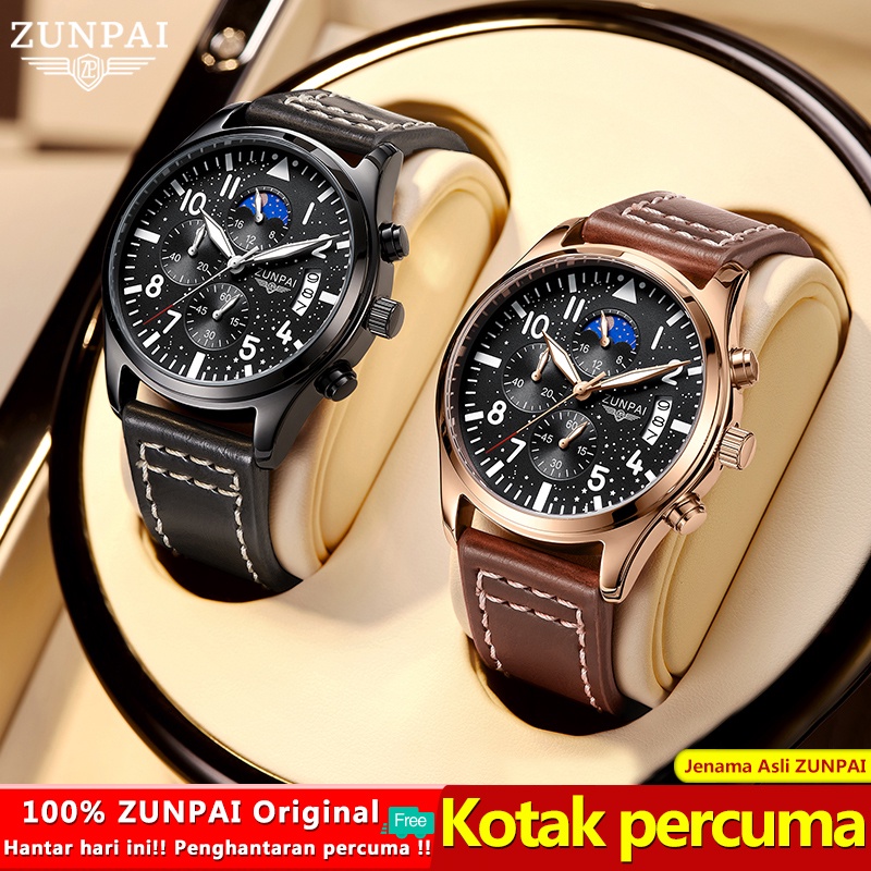 100Original ZUNPAI Jam Tangan Lelaki Original Waterproof Stainless