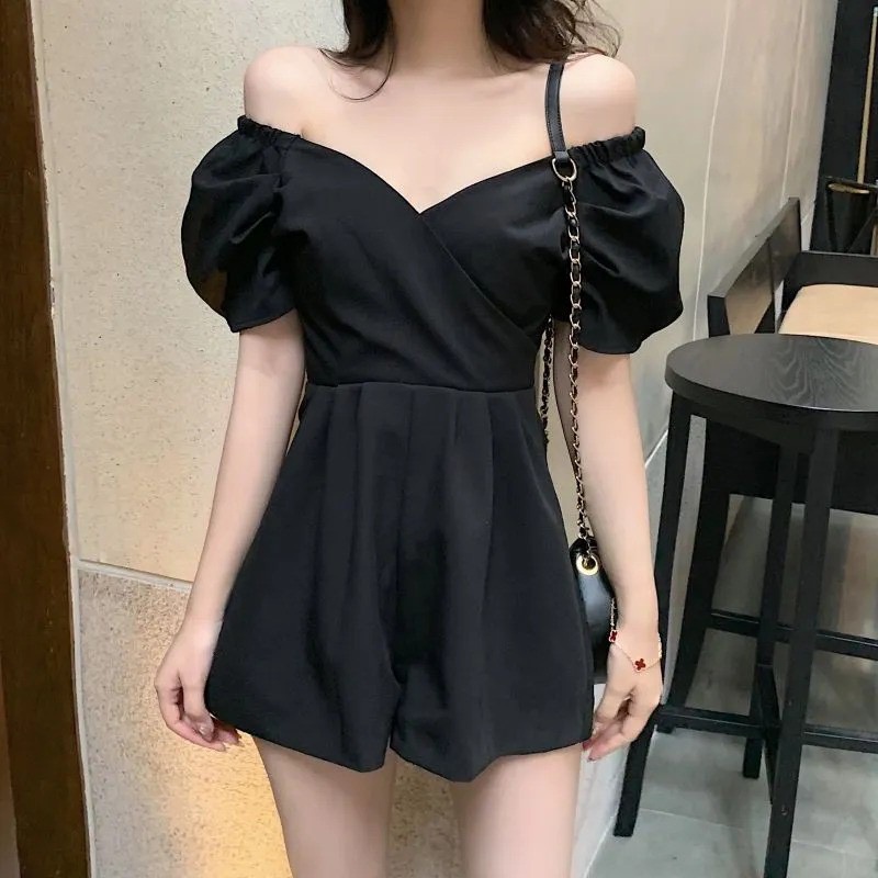 One fashion id Korean sabrina jumpsuit / Korean style jumpsuit