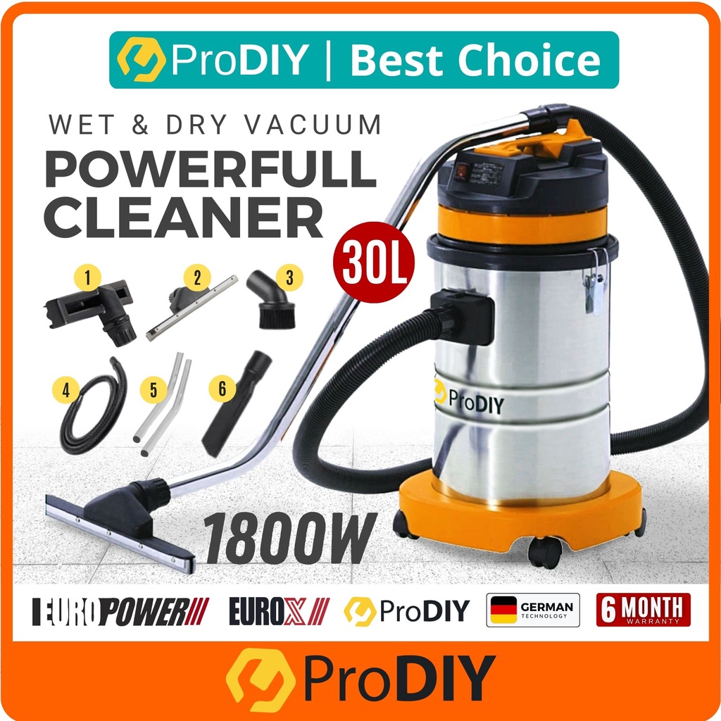 PRODIY Europower PRO301 VAC5001 Vacuum Cleaner Wet And Dry Vacum Rumah Vaccum Kereta Home Cleaner Vacuum Rumah Vacium